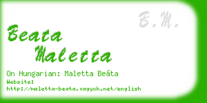 beata maletta business card